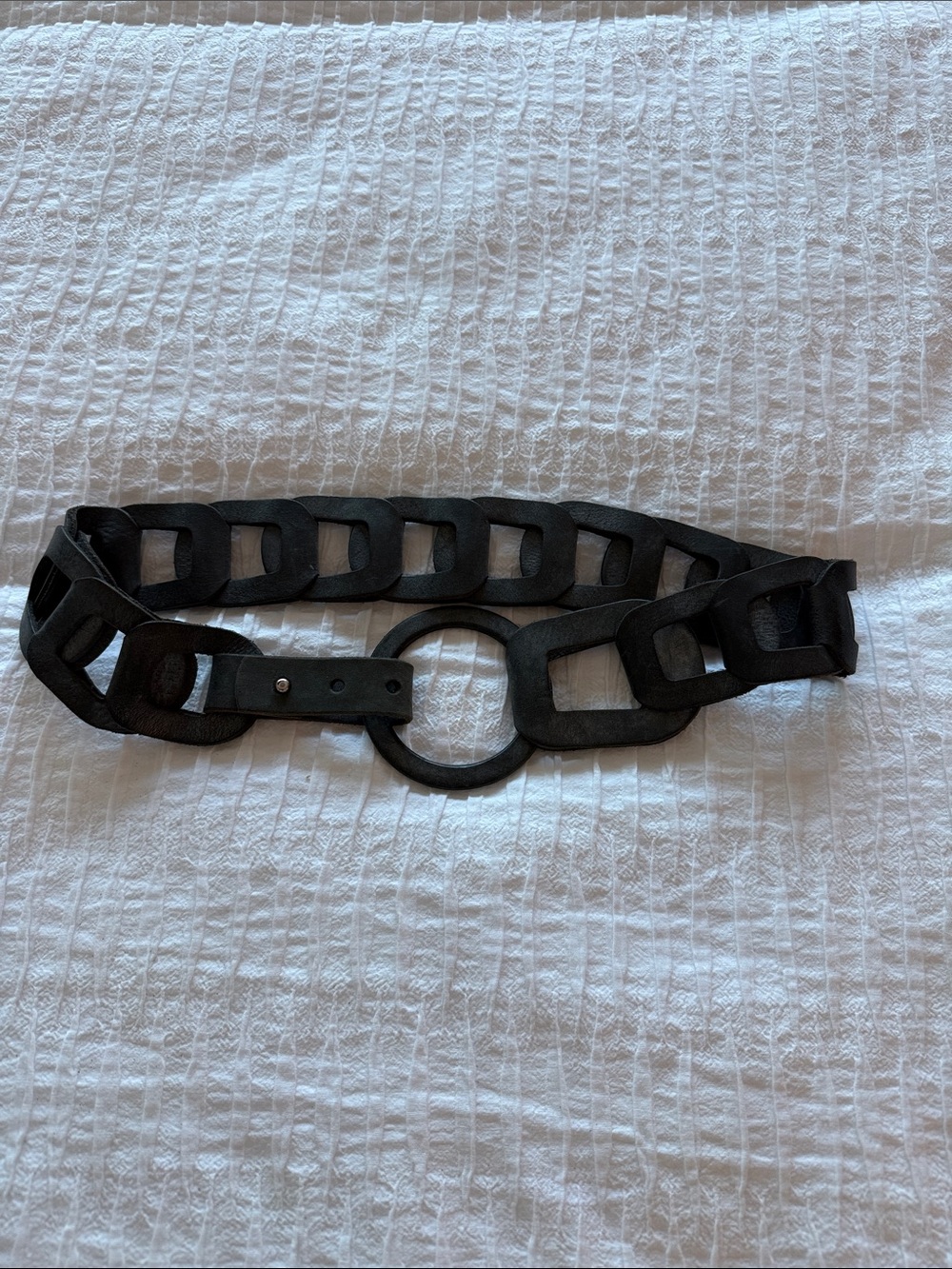Brave leather belt expandable charcoal gray